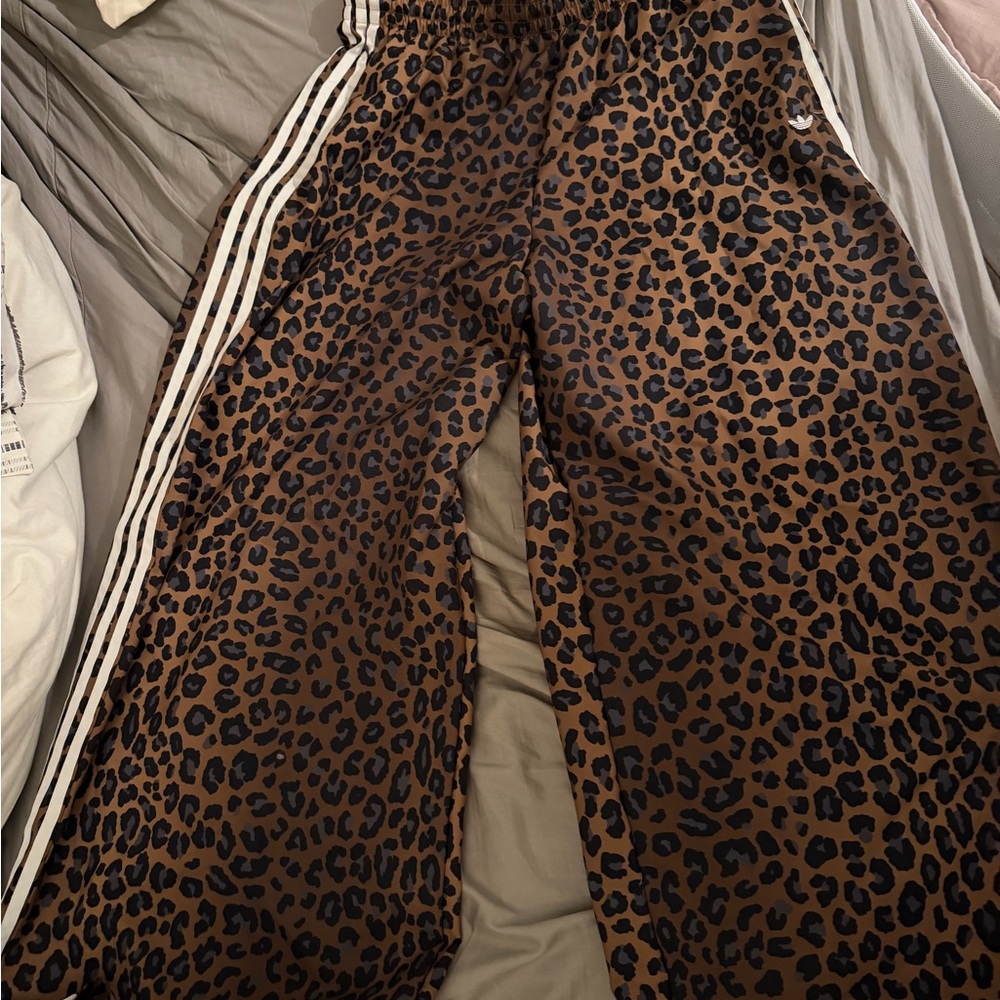 Adidas leopard print Adilenium wide leg pants
